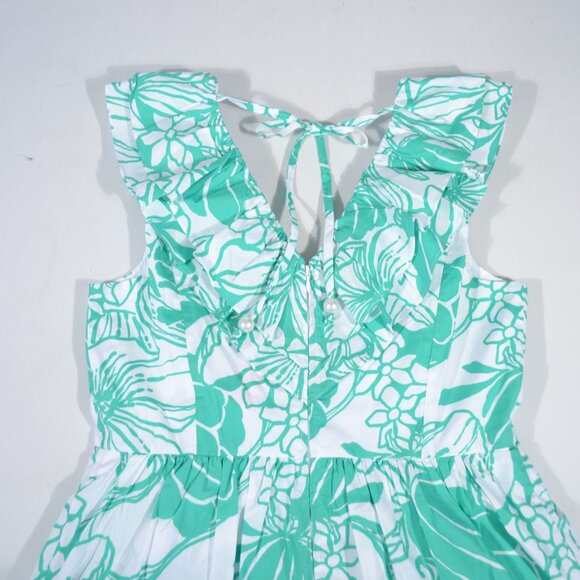 Lilly Pulitzer Tropical Green and White Mini Dress size 14 NWT - Picture 8 of 13